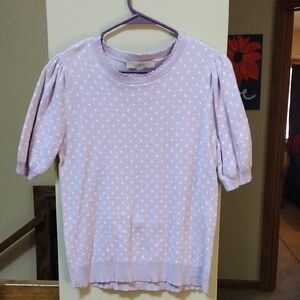 LOFT Light Purple Polka Dot Sweater